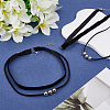4Pcs 2Styles Alloy Round & Black Velvet Double Layer Choker Necklaces NJEW-WH20002-11A-3