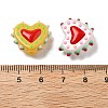 Painted Glass Beads Bumpy Beads Heart X-LAMP-V001-07-4
