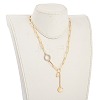 Moon Brass Lariat Necklaces NJEW-JN03041-01-6