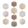 10Pcs Natural Black Lip Shell Hexagon Charms BSHE-TA0001-25-1