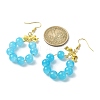 Imitation Jade Glass Beaded Ring Dangle Earrings EJEW-JE05567-01-2