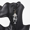 Jellyfish Acrylic & Glass Seed Bead Dangle Earrings EJEW-MZ00665-02-4
