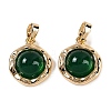 Natural Green Onyx Agate(Dyed & Heated) Pendants KK-P283-53G-02-1