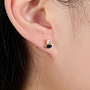 Cubic Zirconia Horse Eye Stud Earrings LS2614-7-2