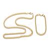 Ion Plating(IP) 304 Stainless Steel Wheat Chain Bracelets & Necklaces Jewelry Sets SJEW-B019-04B-G-1