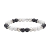 4Pcs 4 Style Natural & Synthetic Mixed Gemstone Strech Bracelets Set BJEW-JB09347-3