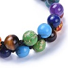 Natural/Synthetic Gemstone Braided Bead Bracelets BJEW-JB04225-05-2