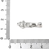 Brass Micro Pave Clear Cubic Zirconia Fold Over Clasps KK-P290-22P-3