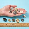 64Pcs 16 Style Brass Shank Buttons BUTT-TA0001-09-6