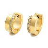 Ion Plating(IP) 304 Stainless Steel Micro Pave Clear Cubic Zirconia Huggie Hoop Earrings for Women EJEW-C096-02G-1