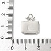 Brass Micro Pave Clear Cubic Zirconia Charms KK-A273-17P-3