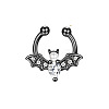 316L Stainless Steel Clear Cubic Zirconia Halloween Bat Clip-on Nose Septum Rings WG4B0C3-04-5