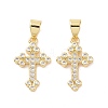 Rack Plating Brass Micro Pave Clear Cubic Zirconia Charms ZIRC-C042-07G-1