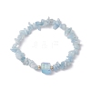 Electroplated Hexagon Prism Natural Quartz Chip Beaded Stretch Bracelets fo Women BJEW-JB10756-02-1