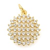 Rack Plating Brass Micro Pave Cubic Zirconia Pendants KK-S396-29G-1