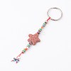 Star Natural Lava Rock Beads Keychain KEYC-O011-09-2