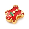Christams Brass Enamel European Beads KK-F922-03C-G-2