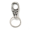 Tibetan Style 316 Surgical Stainless Steel Fittings with 304 Stainless Steel Key Ring FIND-Q101-09AS-05-1