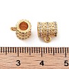 Brass Micro Pave Clear Cubic Zirconia Tube Bails KK-S394-06C-3