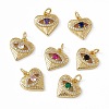 Rack Plating Brass Cubic Zirconia Pendants KK-M236-01G-1