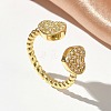 Brass Micro Pave Cubic Zirconia Cuff Open Rings RJEW-C163-03B-G-1