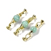 Natural Amazonite with Brass Fold Over Clasps G-G141-03G-02-1