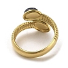 Natural Lapis Lazuli Snake Open Cuff Ring RJEW-C036-01A-G-3