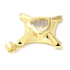 Real 18K Gold Plated Rack Plating Brass Micro Pave Cubic Zirconia Pendants KK-F854-14G-02-3