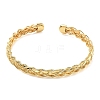 Braided Brass Cuff Bangles for Women BJEW-C157-01G-4