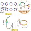 Unicraftale 50Pcs Rainbow Color 304 Stainless Steel Leverback Earring Findings STAS-UN0038-46-5