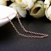 Real Rose Gold Plated Tin Alloy Cable Chain Necklaces NJEW-BB10198-18-4