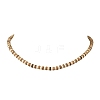 5MM Natural Coconut and Synthetic Turquoise Heishi Beads Necklaces NJEW-JN06627-2