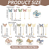 8Pcs 8 Styles Brass Bookmarks AJEW-FG0007-80-2