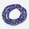 Electroplate Opaque Solid Color Glass Beads Strands EGLA-A034-P4mm-K11-2