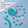 100Pcs Silicone Beads Round Rubber Bead 15MM Loose Spacer Beads for DIY Supplies Jewelry Keychain Making JX440A-3