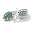 Natural Green Aventurine Oval Pendants G-NH0025-15P-29-2