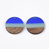 Two Tone Transparent Resin & Walnut Wood Pendants RESI-S358-78-A02-2