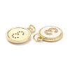 Brass Micro Pave Clear Cubic Zirconia Charms ZIRC-J040-44G-03-3