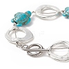 Synthetic Turquoise(Dyed) Turtle Link Bracelets BJEW-JB09195-01-5