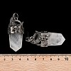 Natural Quartz Crystal Rock Crystal Faceted Sword Pendants G-Q163-01AS-02-3