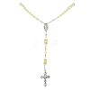 Cross & Virgin Mary Alloy Rosary Bead Necklaces NJEW-JN05123-05-2