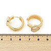 Brass Clear Cubic Zirconia Hoop Earrings EJEW-Q016-03G-5