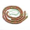 Faceted Natural Unakite Rondelle Beads Strands X-G-K090-10-3