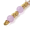 Natural Purple Ang & Plastic Imitation Pearl Round Beaded Connector Charms/Links STAS-L277-11G-04-2