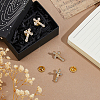 4Pcs Floral Cross Zinc Alloy Rhinestone Lapel Pin Backs for Backpack Clothes JEWB-FH0002-32G-4