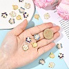 4Pcs 4 Styles 304 Stainless Steel Enamel Pendants STAS-YW0011-19-5