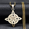 201 Stainless Steel Trinity Knot Pendant Necklaces for Men Women NJEW-K283-36G-1