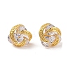 Rack Plating Brass Micro Pave Cubic Zirconia Stud Earrings EJEW-I304-04G-2