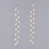 Electroplate Glass Beads Dangle Stud Earrings EJEW-JE03820-5