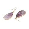 Natural Amethyst Teardrop Dangle Earrings EJEW-G331-01G-02-4